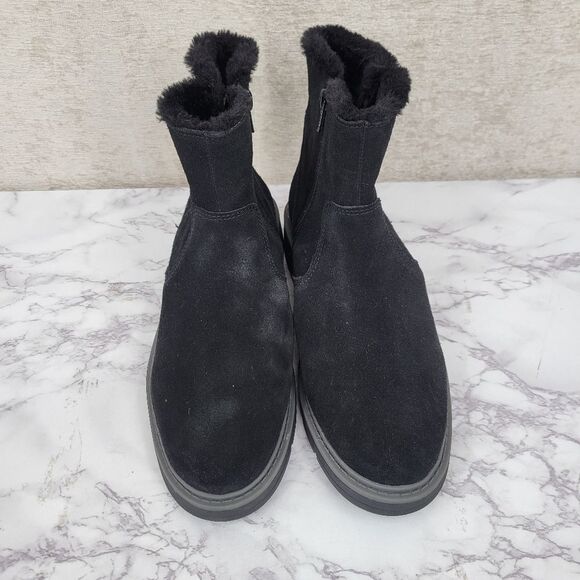 Clarks Women's Ivery Opal Ankle Boot Black Warm Lined Suede - Picture 2 of 10